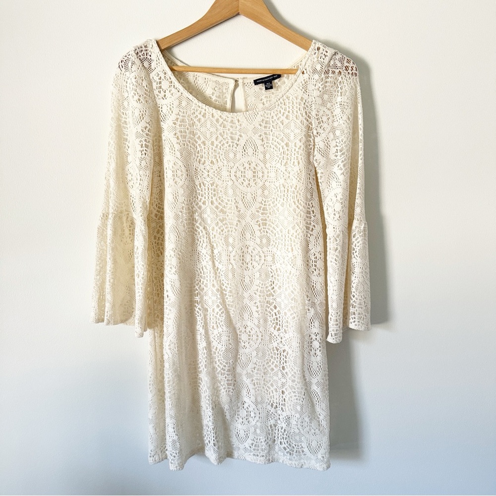 American Eagle 3/4 Sleeve Mini Lace Bell Sleeve Slip Dress S NWT